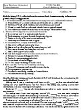 Bộ đề kiểm tra giữa học kì II Tiếng anh lớp 12 - Năm học 2016-2017 - Trường THPT Đặng Tiến Đông